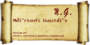 Mártonfi Gusztáv névjegykártya